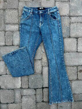 Western retro street style Cowboy Stars high-waisted flare jeans size 5